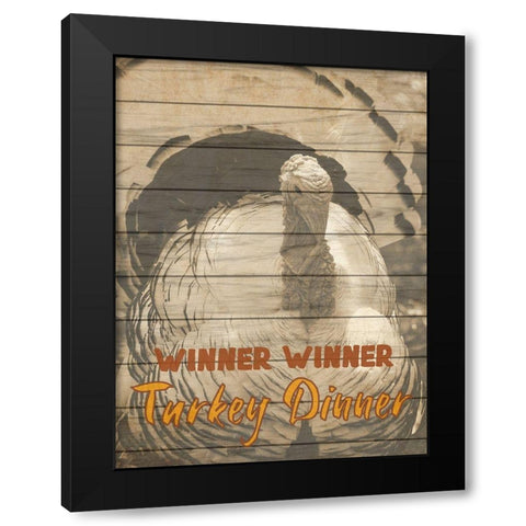 Turkey Dinner Black Modern Wood Framed Art Print with Double Matting by Phillip, Jamie