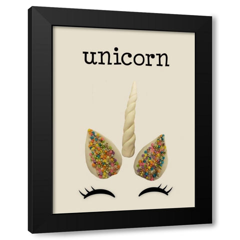 Uncorn Black Modern Wood Framed Art Print by Phillip, Jamie
