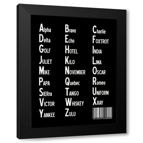 Morse Code 2 Black Modern Wood Framed Art Print with Double Matting by Phillip, Jamie