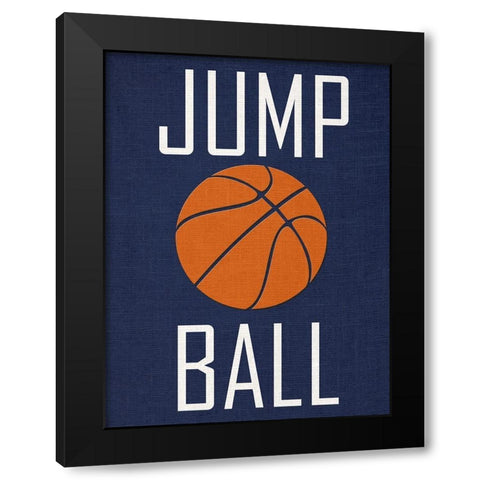 Basketball Black Modern Wood Framed Art Print by Phillip, Jamie