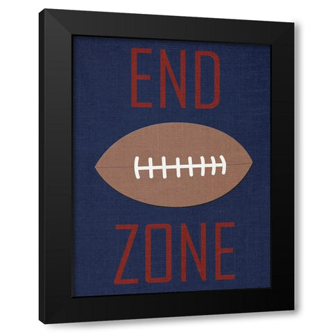 Football Black Modern Wood Framed Art Print with Double Matting by Phillip, Jamie