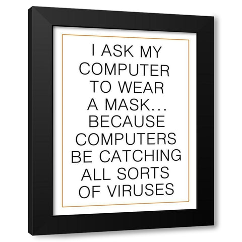 Social Distancing 2 Black Modern Wood Framed Art Print by Phillip, Jamie