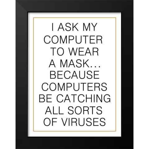 Social Distancing 2 Black Modern Wood Framed Art Print by Phillip, Jamie