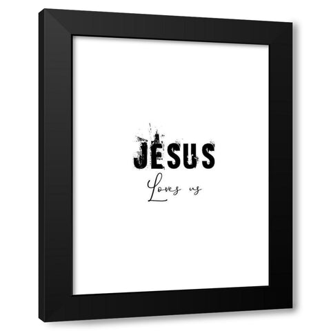 Jesus Love Black Modern Wood Framed Art Print with Double Matting by Phillip, Jamie