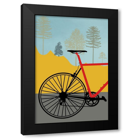 Mountain Bike Black Modern Wood Framed Art Print by Phillip, Jamie
