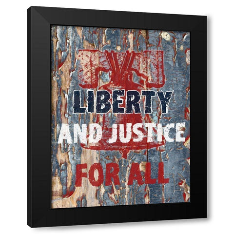 Liberty And Justice Black Modern Wood Framed Art Print with Double Matting by Phillip, Jamie