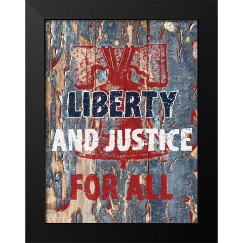 Liberty And Justice Black Modern Wood Framed Art Print by Phillip, Jamie