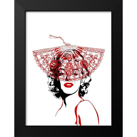 Lady In Red Black Modern Wood Framed Art Print by Phillip, Jamie