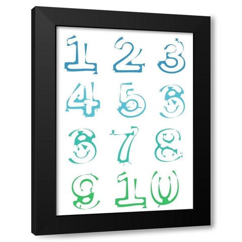 Numbers Black Modern Wood Framed Art Print with Double Matting by Phillip, Jamie