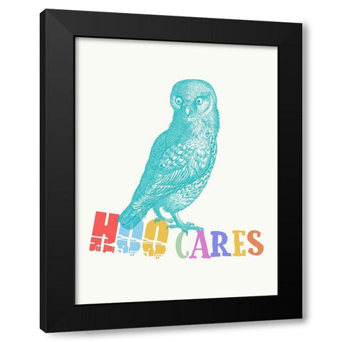 Mr. Owl 2 Black Modern Wood Framed Art Print with Double Matting by Phillip, Jamie