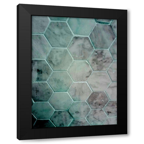Geometric Pixel Black Modern Wood Framed Art Print by Phillip, Jamie
