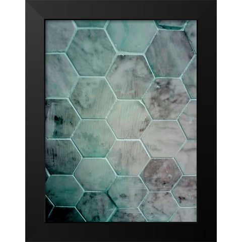 Geometric Pixel Black Modern Wood Framed Art Print by Phillip, Jamie