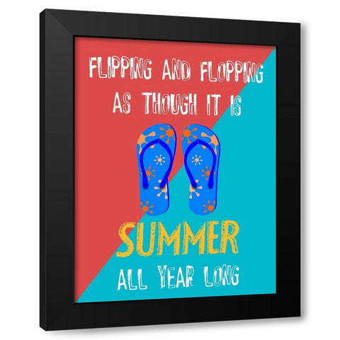 Flipflops Black Modern Wood Framed Art Print with Double Matting by Phillip, Jamie