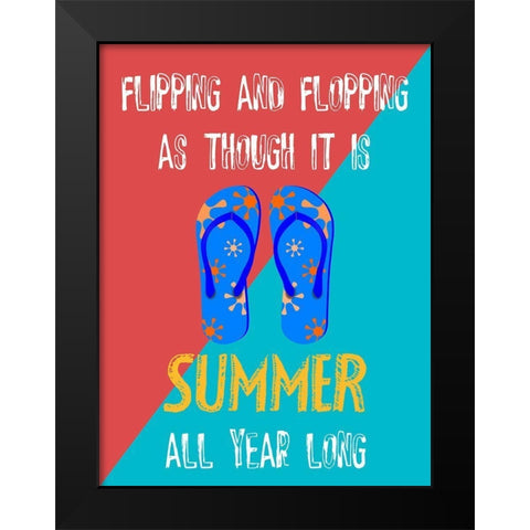 Flipflops Black Modern Wood Framed Art Print by Phillip, Jamie