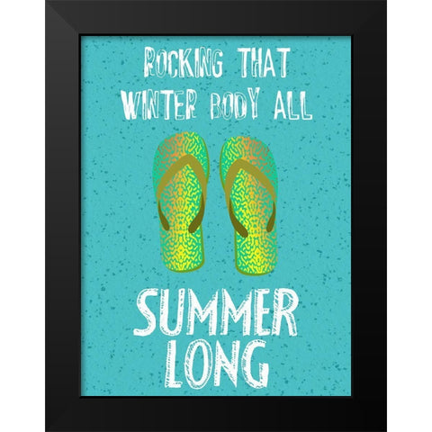 Flipflops 2 Black Modern Wood Framed Art Print by Phillip, Jamie