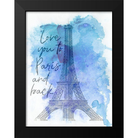 To Paris And Back Black Modern Wood Framed Art Print by Phillip, Jamie