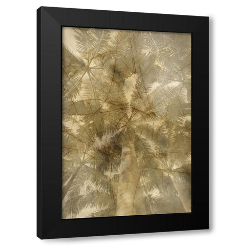 Golden Palm Black Modern Wood Framed Art Print by Phillip, Jamie