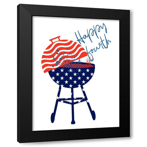 Grill On America Black Modern Wood Framed Art Print with Double Matting by Phillip, Jamie