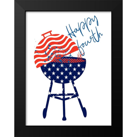 Grill On America Black Modern Wood Framed Art Print by Phillip, Jamie