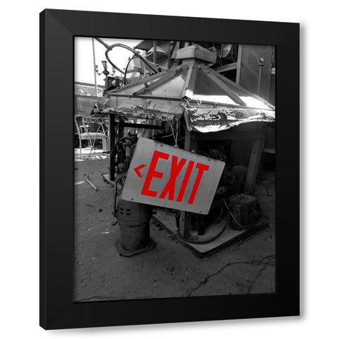 Exit Black Modern Wood Framed Art Print by Phillip, Jamie