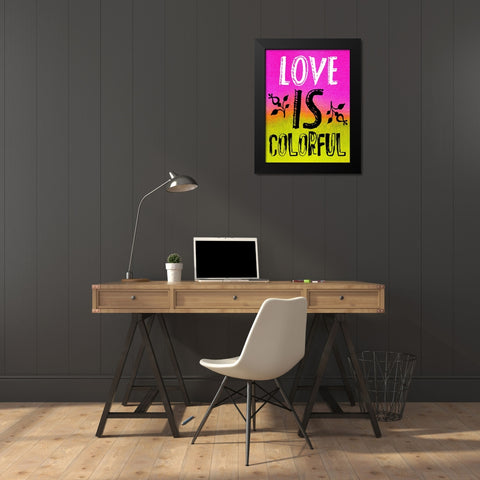 Colorful Love Black Modern Wood Framed Art Print by Phillip, Jamie
