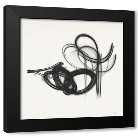 Curls Black Modern Wood Framed Art Print by Phillip, Jamie