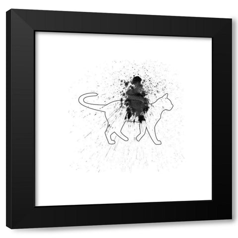 Catty Swag Black Modern Wood Framed Art Print by Phillip, Jamie