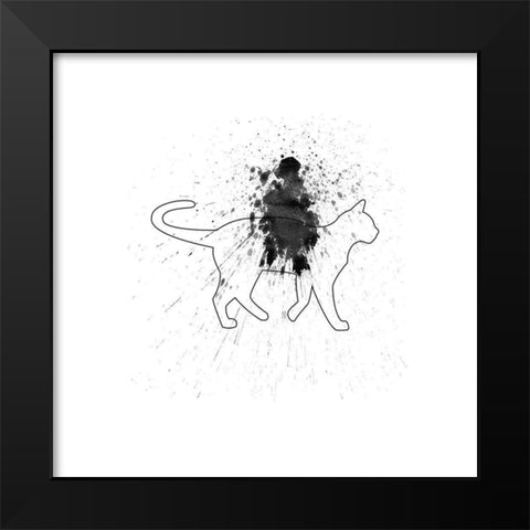 Catty Swag Black Modern Wood Framed Art Print by Phillip, Jamie
