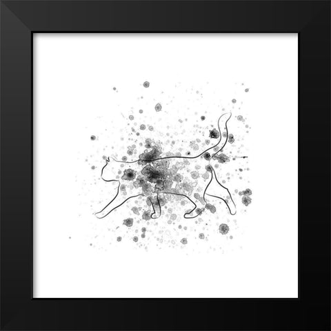 Catty Talk Black Modern Wood Framed Art Print by Phillip, Jamie