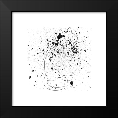 Catty Black Modern Wood Framed Art Print by Phillip, Jamie