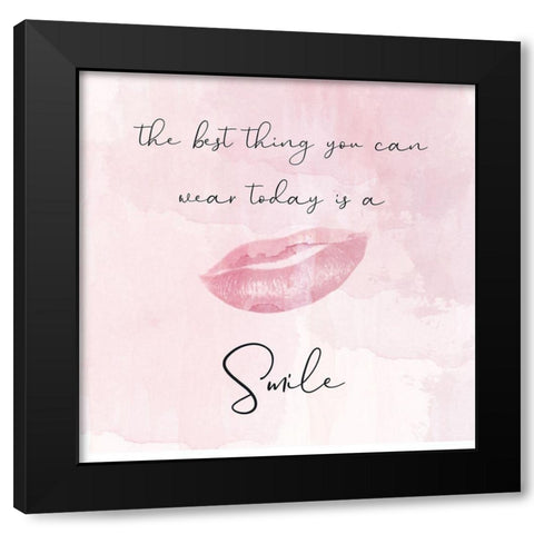 Pink Smile Black Modern Wood Framed Art Print by Phillip, Jamie