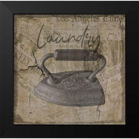 Vintage Iron Black Modern Wood Framed Art Print by Phillip, Jamie