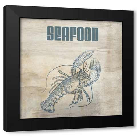Seafood Black Modern Wood Framed Art Print by Phillip, Jamie