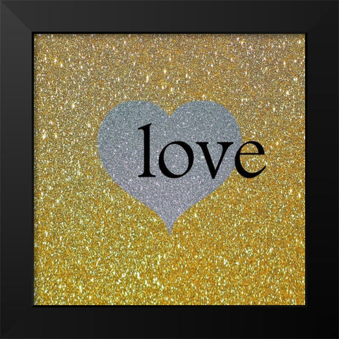Love Gold 2 Black Modern Wood Framed Art Print by Phillip, Jamie