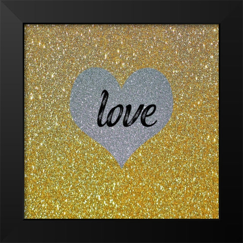 Love Gold 3 Black Modern Wood Framed Art Print by Phillip, Jamie