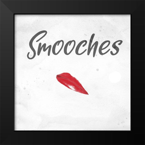Smooches Black Modern Wood Framed Art Print by Phillip, Jamie