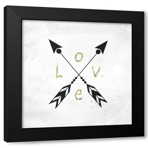 Love Direction Black Modern Wood Framed Art Print with Double Matting by Phillip, Jamie
