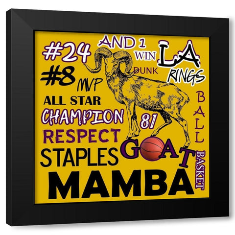 Mamba Black Modern Wood Framed Art Print with Double Matting by Phillip, Jamie