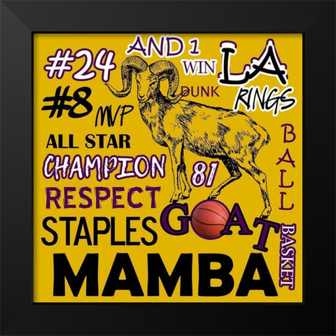 Mamba Black Modern Wood Framed Art Print by Phillip, Jamie