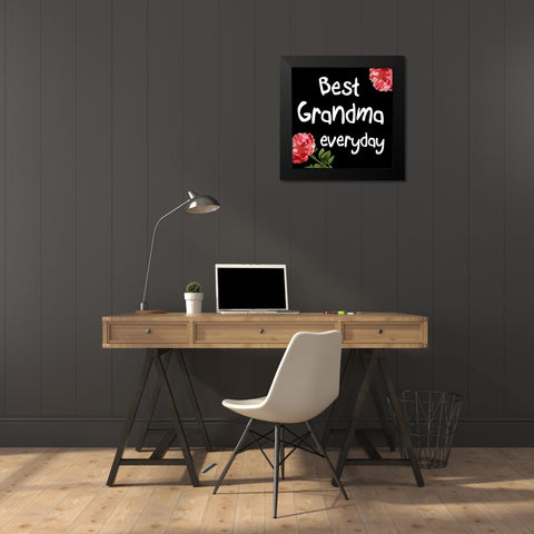 Best Grandma Black Modern Wood Framed Art Print by Phillip, Jamie