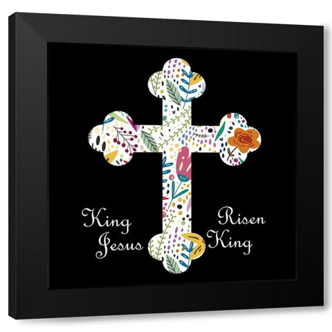 King Jesus Black Modern Wood Framed Art Print by Phillip, Jamie