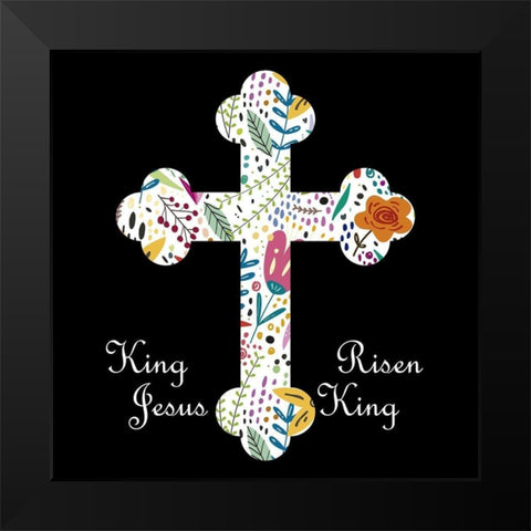 King Jesus Black Modern Wood Framed Art Print by Phillip, Jamie