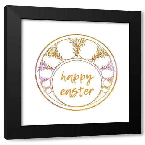 Happy Easter Black Modern Wood Framed Art Print with Double Matting by Phillip, Jamie