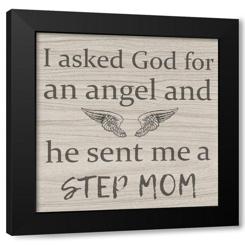 Angel Mom Black Modern Wood Framed Art Print with Double Matting by Phillip, Jamie