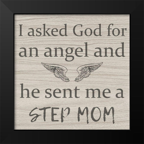 Angel Mom Black Modern Wood Framed Art Print by Phillip, Jamie