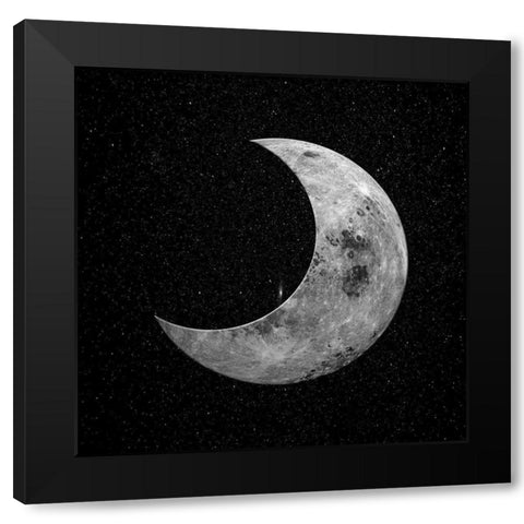 Night Moon Black Modern Wood Framed Art Print with Double Matting by Phillip, Jamie