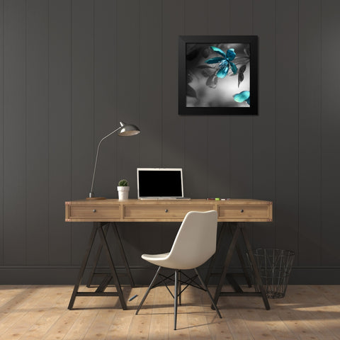 Teal Black Modern Wood Framed Art Print by Phillip, Jamie