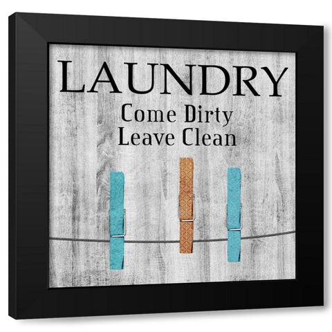Laundry Black Modern Wood Framed Art Print by Phillip, Jamie