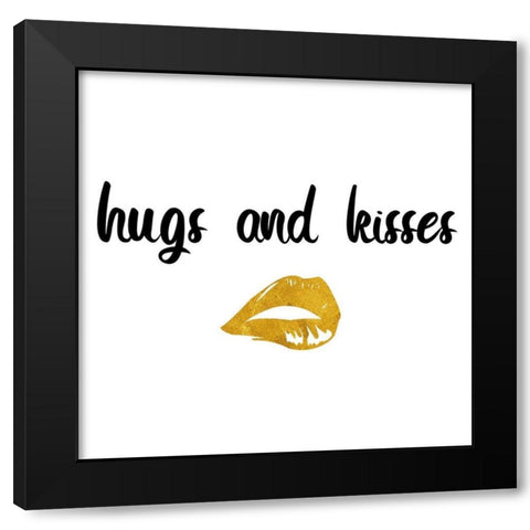 Hugs And Kisses Black Modern Wood Framed Art Print by Phillip, Jamie