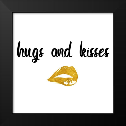 Hugs And Kisses Black Modern Wood Framed Art Print by Phillip, Jamie